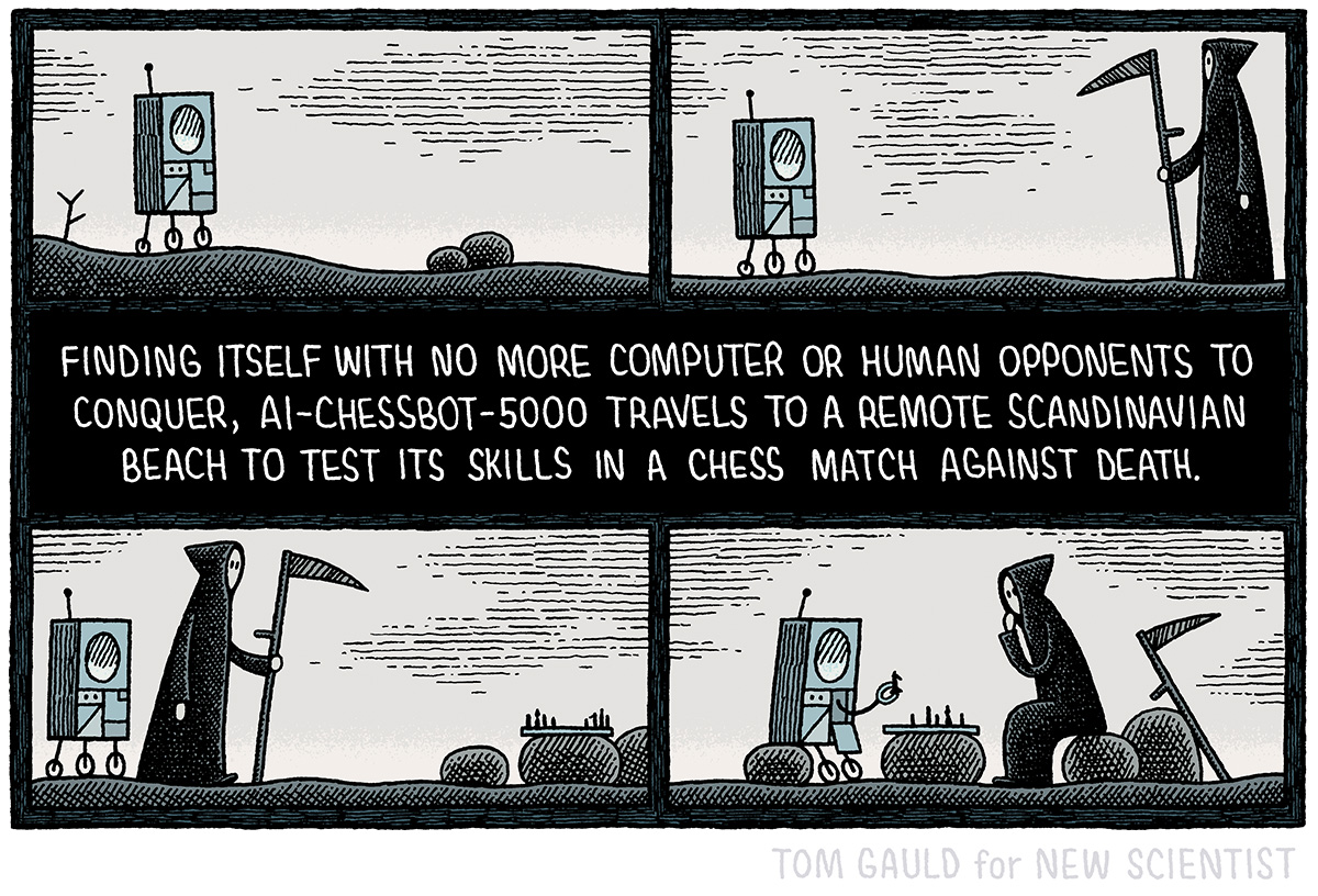 A recent cartoon for <a href="/newscientist/">New Scientist</a> #chess #robots #death