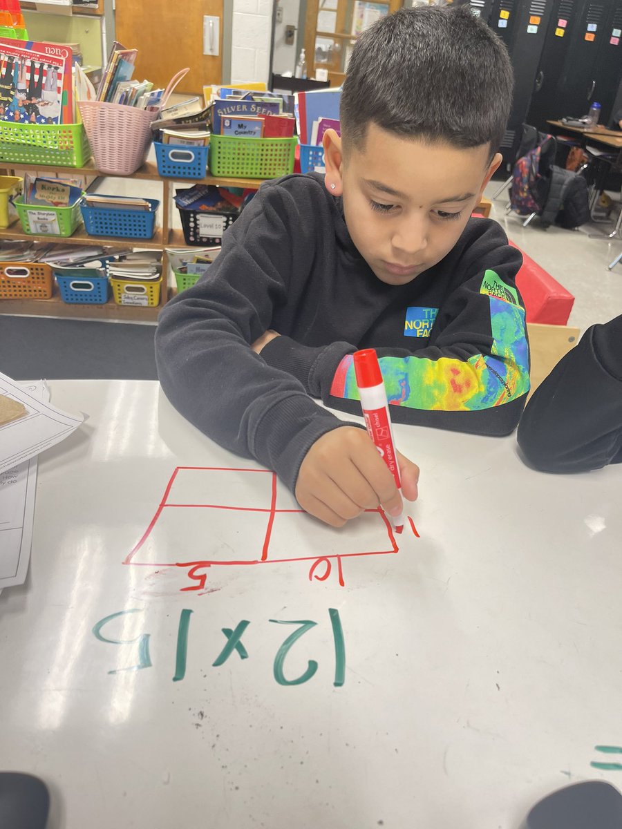 Applying the area model for two-digit by two-digit multiplication in second grade?! I think YES! These students are THRIVING in our small group! I’ve never heard “can I please do another one!?” so many times! Proud is an understatement! <a href="/KenwoodElementa/">Kenwood Elementary</a> <a href="/kmanley0628/">KRISTIE!!</a> @jcpsK5math