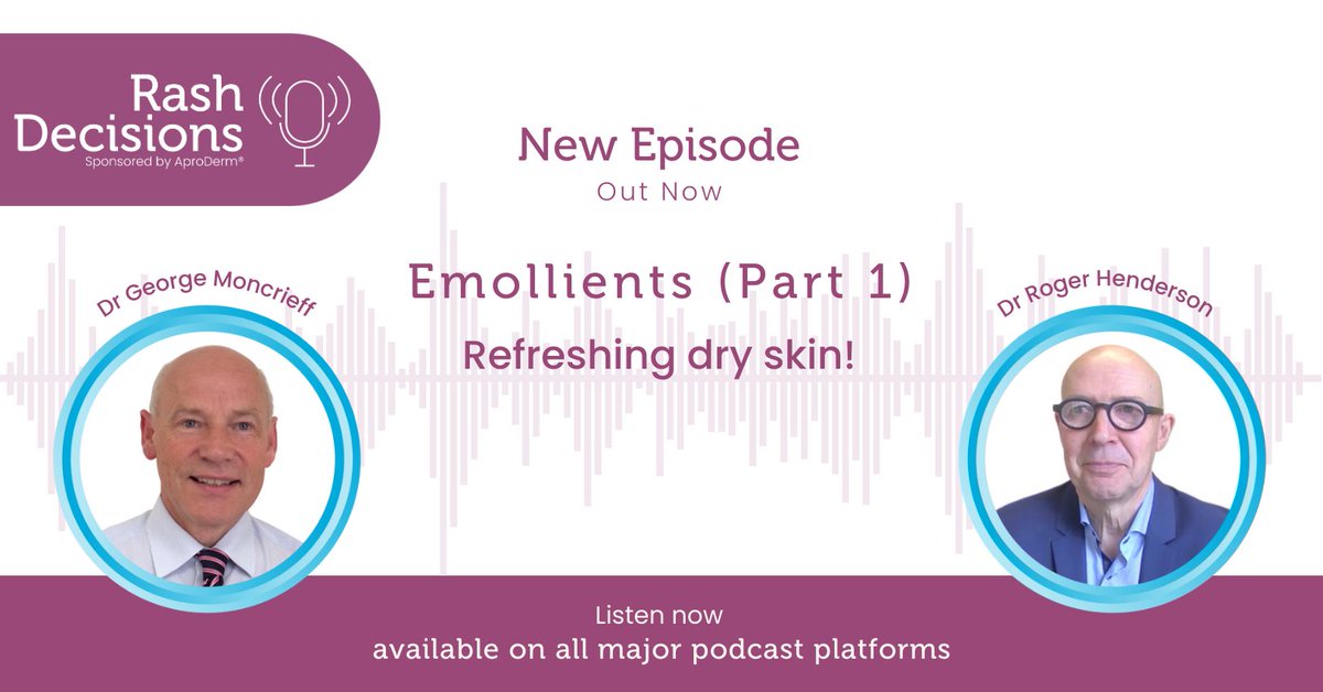 New episode out now, covering:

👉The skin’s many roles
👉The sophisticated function of the skin barrier
👉The role of filaggrin
👉Barrier dysfunction and its consequences
👉Why dry skin conditions are increasing

Listen along: rashdecisions.podbean.com/e/emollients-p…

#Dermatology #DermEd