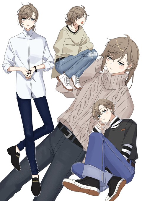 「1boy brown sweater」 illustration images(Latest)