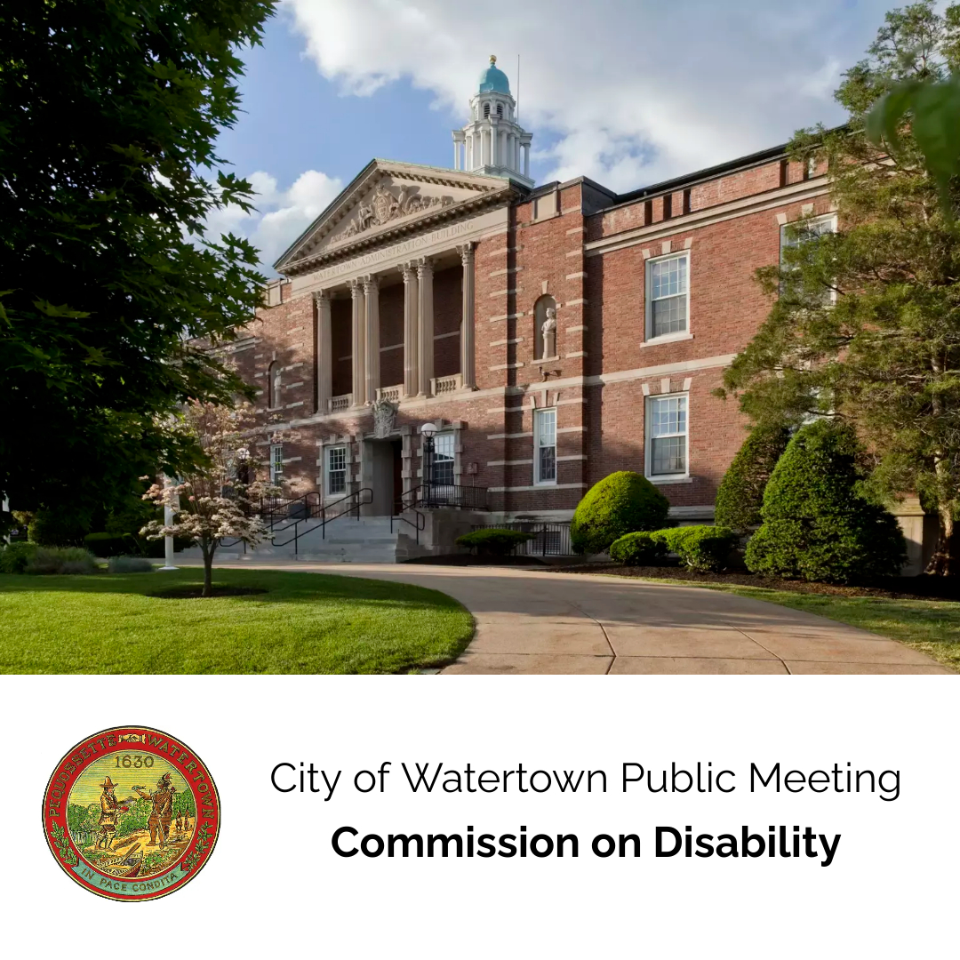The Commission on Disability is meeting Wednesday, November 15, 2023 at 7 PM. See the agenda: watertownma.portal.civicclerk.com/event/5147/fil…