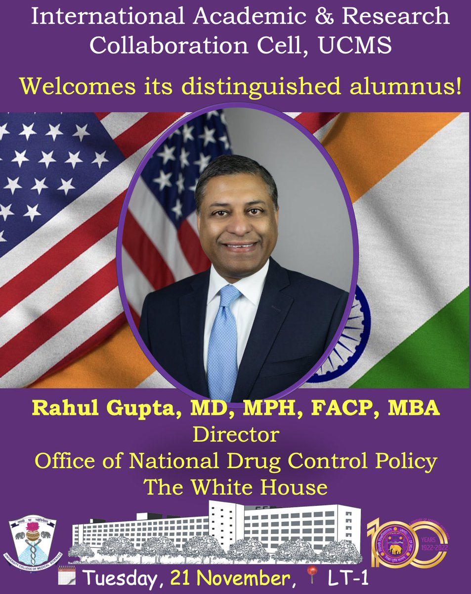 UCMSofficial's tweet photo. #Homecoming is not just about returning; it’s about rekindling the passion that set us on our extraordinary paths.
UCMS proudly welcomes back its distinguished alumnus, Dr Rahul Gupta (1988 batch), Director, ONDCP, 🇺🇸for a special visit. 🎓✨
#UCMSAlumni #InspirationReturns https://t.co/FdQenFbdLm