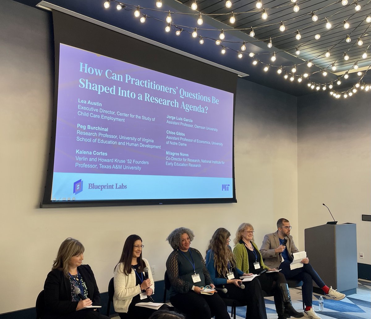 How can practitioners’ questions be shaped into a research agenda? On Day 2 of Blueprint’s Preschool Research Convening, a panel of top early education researchers is discussing pressing topics in the preschool space and various approaches and challenges to studying them.