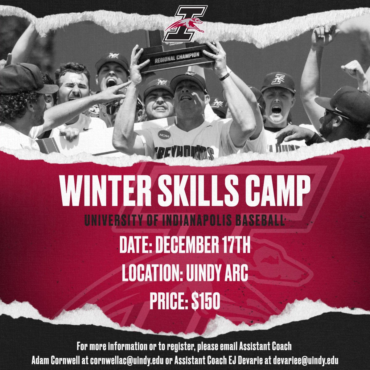 Come join us at our Winter Skills camp on December 17th!! We look forward to seeing you there! 

If you have any questions regarding camp, please reach out to <a href="/coachdevarie31/">EJ Devarie</a> or <a href="/AdamCornwell10/">Adam Cornwell</a> 

🔗 uindybaseballcamp.totalcamps.com/About%20Us