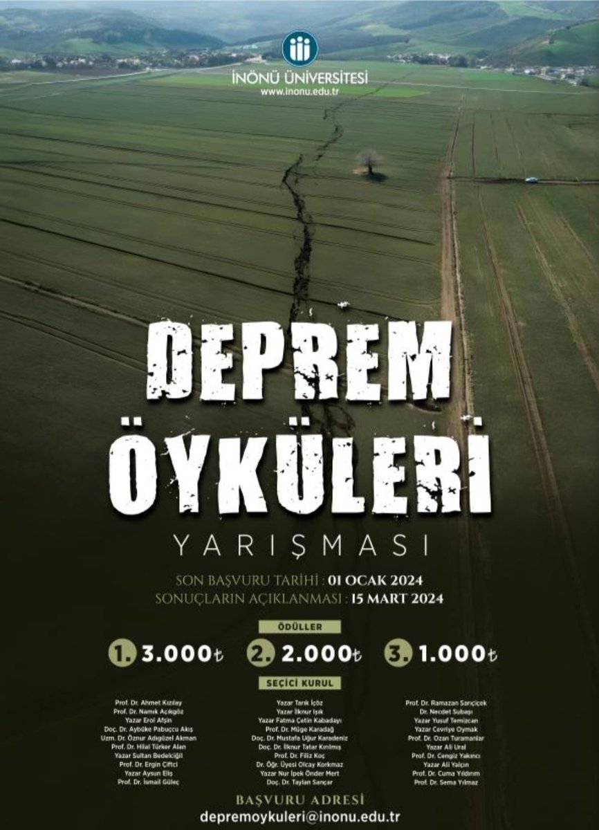 Deprem Öyküleri Yarışması mı?
Acılarımızı mı yarıştıracaksınız gerçekten
 <a href="/inukurumsal/">İnönü Üniversitesi</a>