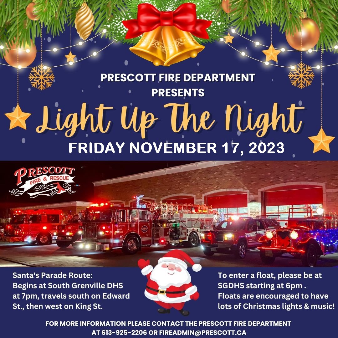 3 more sleeps until Santa makes a visit to the Town of Prescott!!