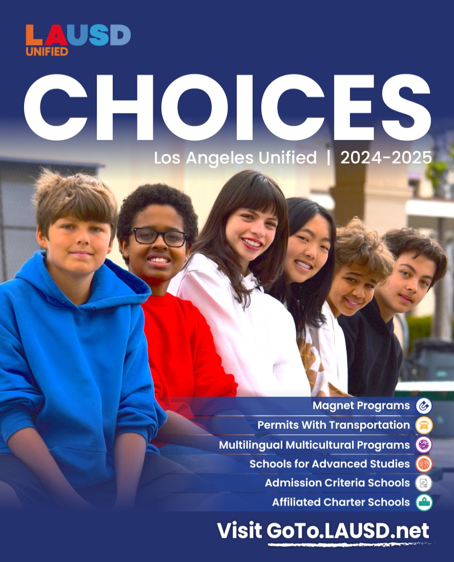 ⏰ Reminder:  <a href="/LASchools/">Los Angeles Unified</a> Choices Application deadline is this Friday, 11/17/23! 🗓️ We're here to help - extended phone hours on Thursday and Friday until 6pm.Don't miss out on this opportunity! 📞 (213) 241-4177    

#LAUSDMagnets