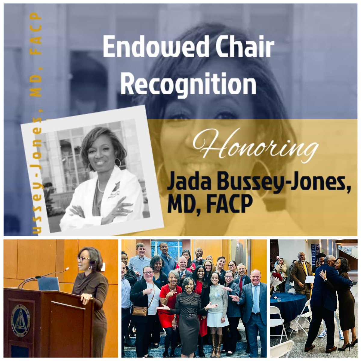 You are more likely to witness a total eclipse of the sun in your lifetime than a Black woman receiving an endowed chair at a US medical school. But yesterday, we did. Congratulations to my mentor @BusseyJada, the new Carter Smith Sr. Endowed Chair. So deserved! #biggerthanus