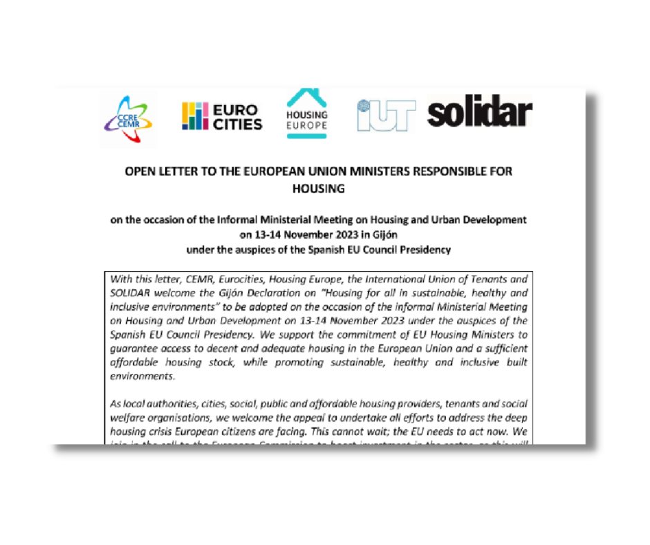 EU Ministers are holding an informal meeting on Housing and Urban Development on 13-14 November in Gijón, Spain 🇪🇺🇪🇸 Read our recommendations⬇️ iut.nu/news-events/op… #EU2023ES