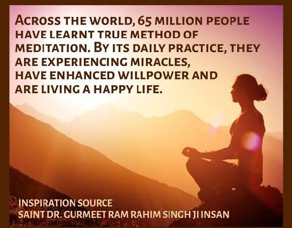 Saint Dr. Gurmeet Ram Rahim Singh Ji Insan says #Meditation is the only natural way to boost willpower. Millions have learned it, under the guidance of Saint Ji. #BoostSelfConfidence #IncreaseWillPower #IncreaseSelfConfidence #MethodOfMeditation #MeditateEveryday