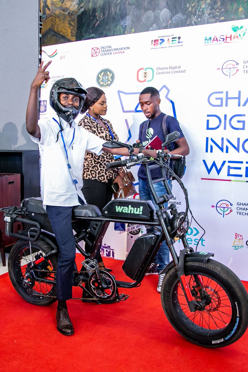 ComradeSharp's tweet photo. Seated on the Made-in-Ghana Electric Powered Bike from Wahu Mobility Ltd., I found myself truly appreciating John Mahama's #24HourEconomy policy. This  initiative will not only broaden  employment opportunities but also anticipates a substantial boost in overall productivity. https://t.co/lmFK9Zk6wT