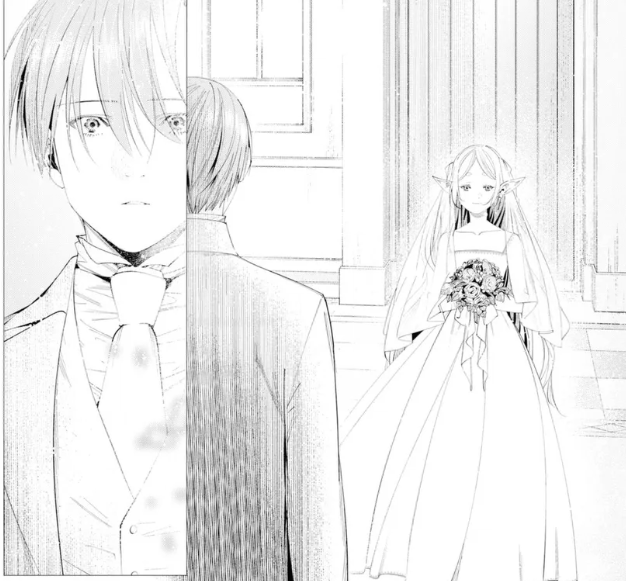 yaguti13's tweet photo. フリーレン第117話
大魔族級４人相手とか無理過ぎと思ったら一人帰った。何しに来たトート。
こんな緊迫の展開で、まさかフリーレンの花嫁姿が見られるとは思わなかった。
ピンチだけどグラちゃんグッジョブ引き続きしばらく頑張れ（おい）
てか次回新年２号て何週休載よ。
#葬送のフリーレン 
#ws51 https://t.co/FHQEKNzszA