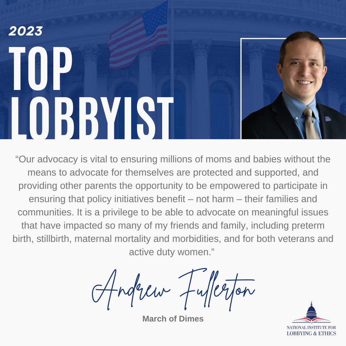 Proud to be a #NILETopLobbyist in 2023! #governmentaffairs #governmentrelations #advocacy #maternalhealth