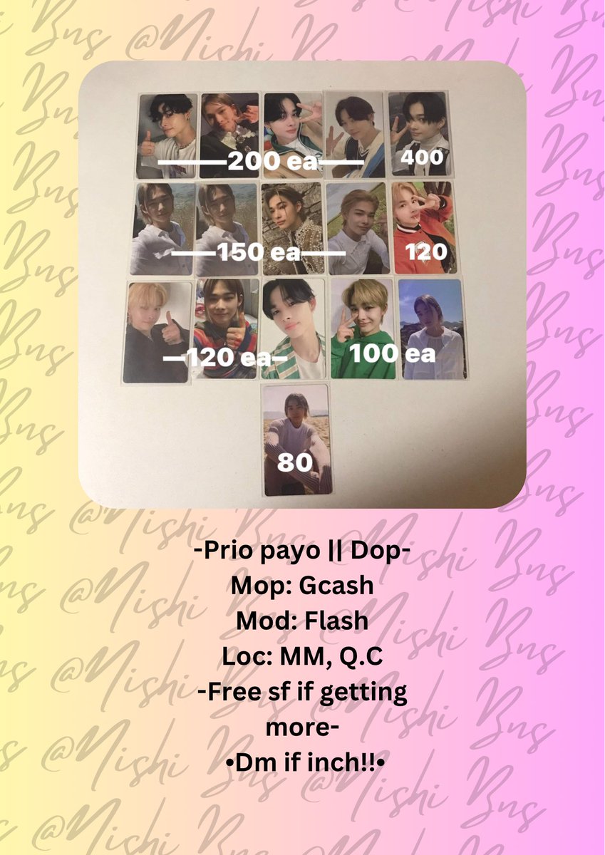 SaiahValencia's tweet photo. WTS LFB

ENHYPEN PHOTOCARD

-onhand
-gcash mop
-mini care package if taking as set https://t.co/7x2kGlheyz