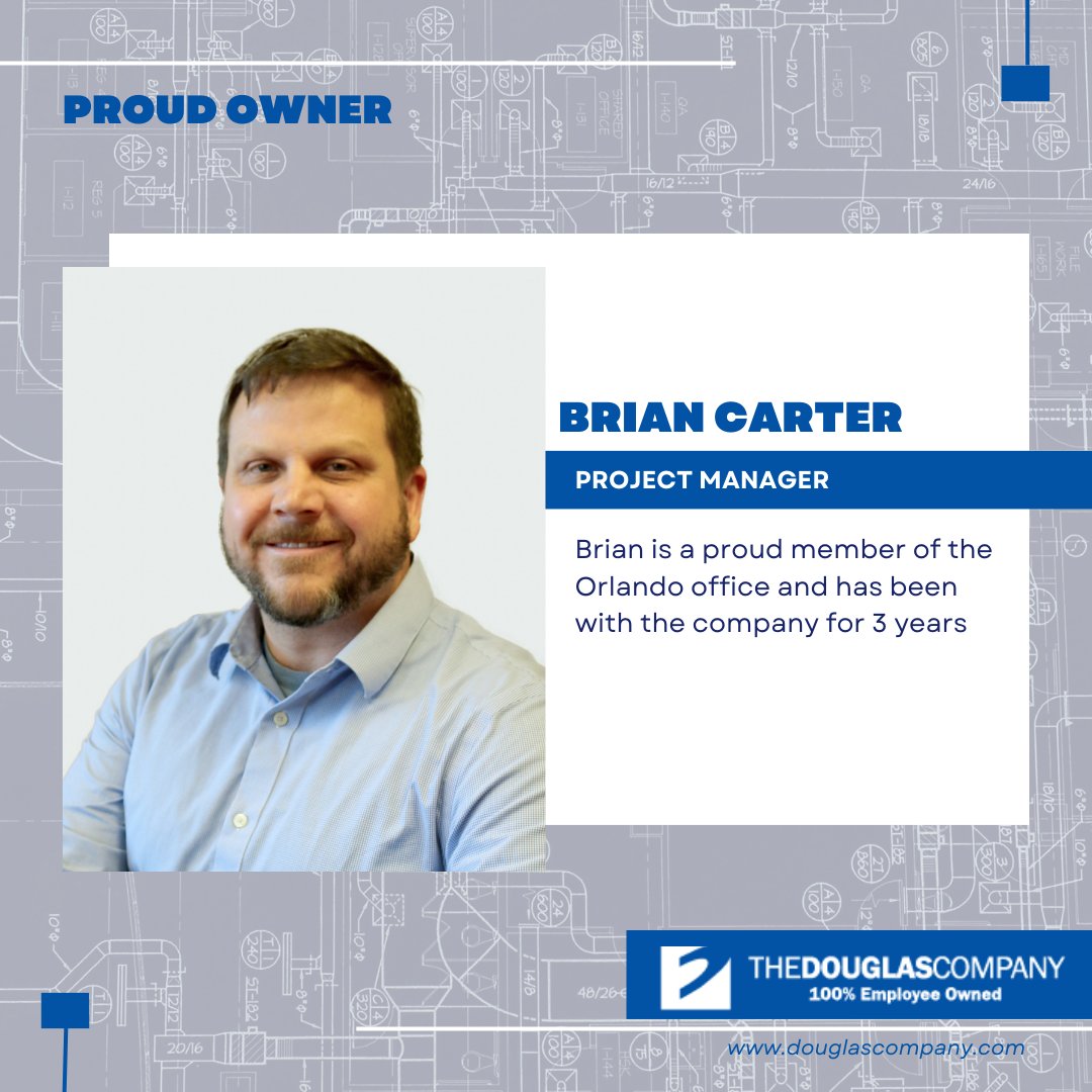 TheDouglasCo's tweet photo. Say hello to one of our proud owners, Brian Carter!!👋

Brian is a member of our Orlando office as a Project Manager and has been with the team for 3 years.

For a list of opportunities to join our team, https://t.co/REeofaHDQt https://t.co/x4qnRvKLzM