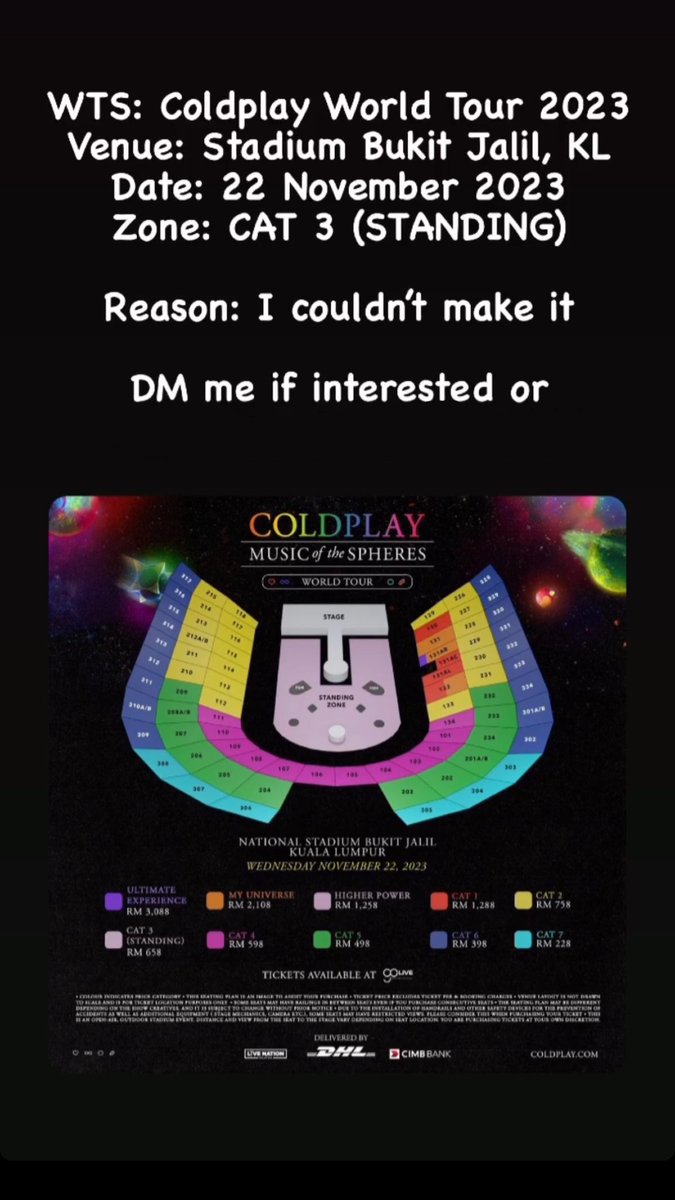 nurulshaaa's tweet photo. Tak ada orang nak ke tiket coldplay saya🥲

WTS: Coldplay Live in KL
Date: Wednesday, 23 November 2023
Zone: Standing

Nego till let go. Saya dah penat iklan haha.

Whatsapp: 0173738726

#coldplayinmalaysia #ColdplayinMY #COLDPLAYinKL https://t.co/ehxjLOaWL7
