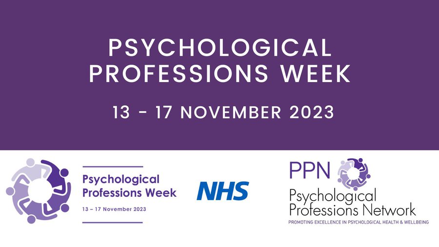 Happy #PsychologicalProfessionsWeek2023 to all who celebrate! (Mainly us lot working in psychological professions!)

Keep an eye out this week for social media takeovers, where you'll get to see a day in the life of some of our clinicians!