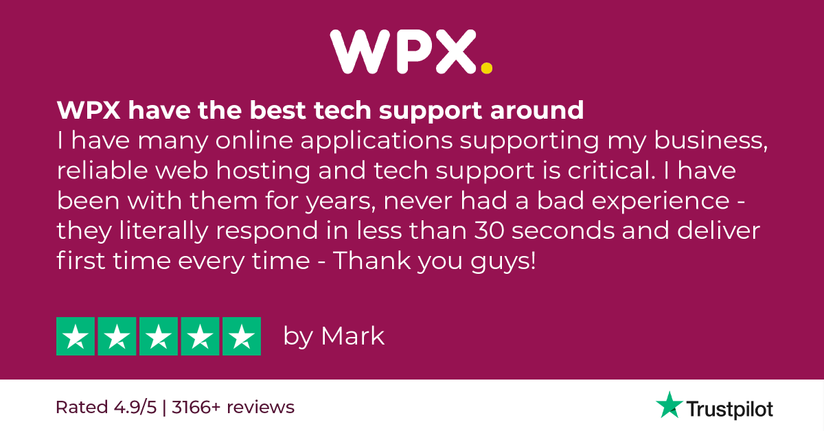 Seeing the level of #satisfaction in our long-time customers is always lovely. Reviews like this show us that we are going in the right direction.

Switch to WPX to get the same standard of #excellence and #support!