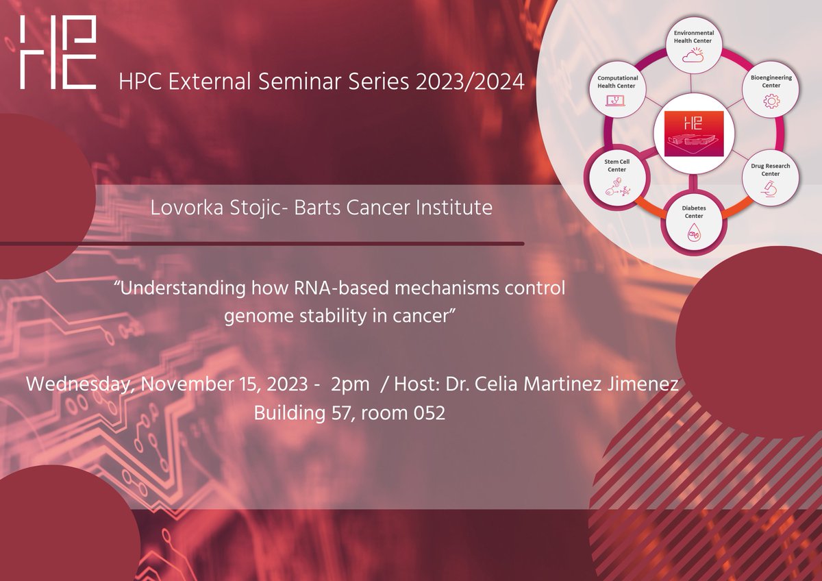 MolAgeingLab's tweet photo. Excited to announce that tomorrow 15 of November, Dr. Lovorka Stojic will talk about RNA-based mechanisms and cancer at the Helmholtz Pioneer Campus @PioneerCampus @HelmholtzMunich, @celia4science. Hope to see you there. https://t.co/QRDYV2RoKp