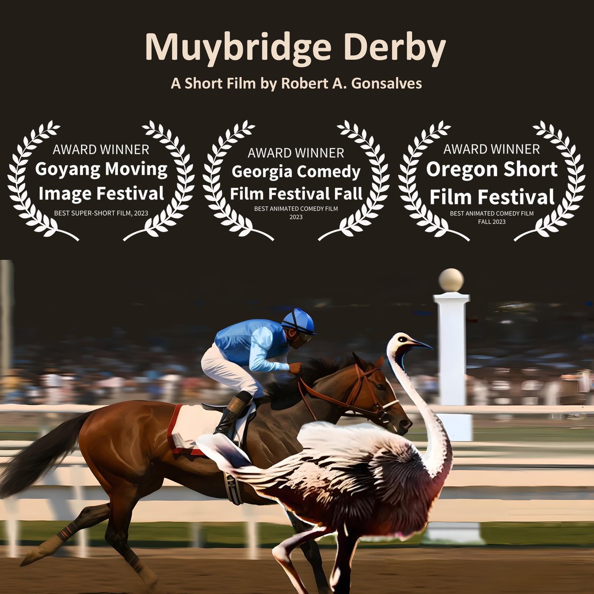 My super-short film, Muybridge Derby, won three awards at film festivals last weekend! Technically, I am now an internationally acclaimed, multiple-award-winning filmmaker.😉

robgon.com/artwork/muybri…
#ai #machinelearning #filmmaking #shortfilm