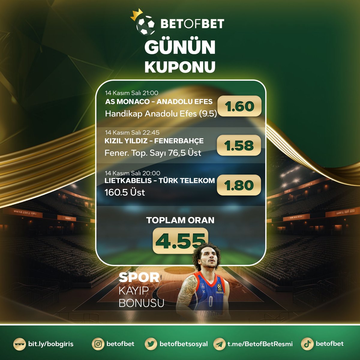 ✍️BetofBet ile günün kuponu karşınızda!

💰En çok kazandıran adres, BetofBet!

🎁%100 Spor Hoş Geldin Bonusu

✅Güncel adresimiz: bit.ly/bobgiris