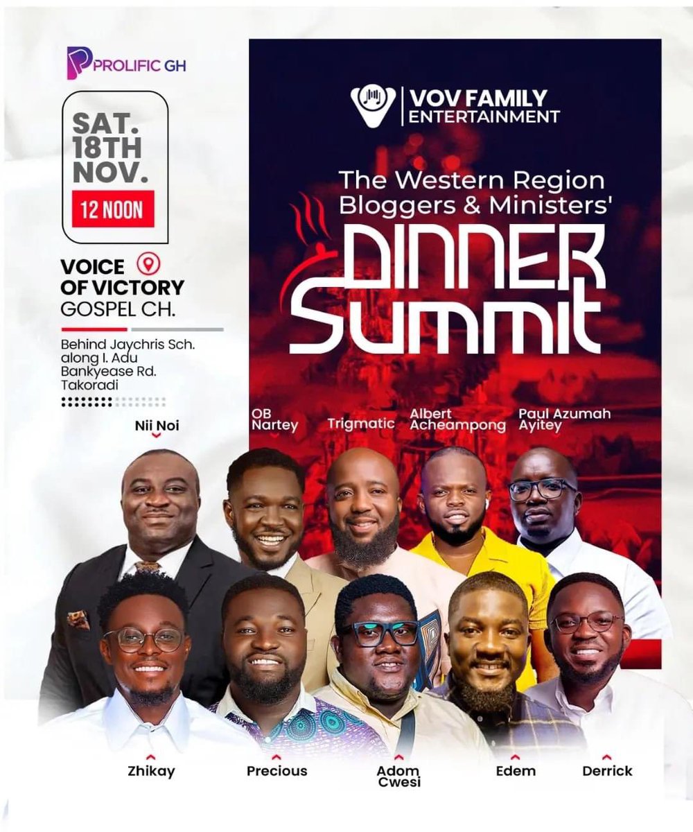 ELambano's tweet photo. VOV Family Entertainment in partner with western region Gospel awards💯💯🔥🔥 presents the WESTERN REGION GOSPEL BLOGGERS AND MINISTERS DINNER SUMMIT ❤️💯

PROUDLY BROUGHT TO YOU BY @V.O.VFAMILYENTERTAINMENT

See you soon. 

#gospro https://t.co/iwr6rgURd1