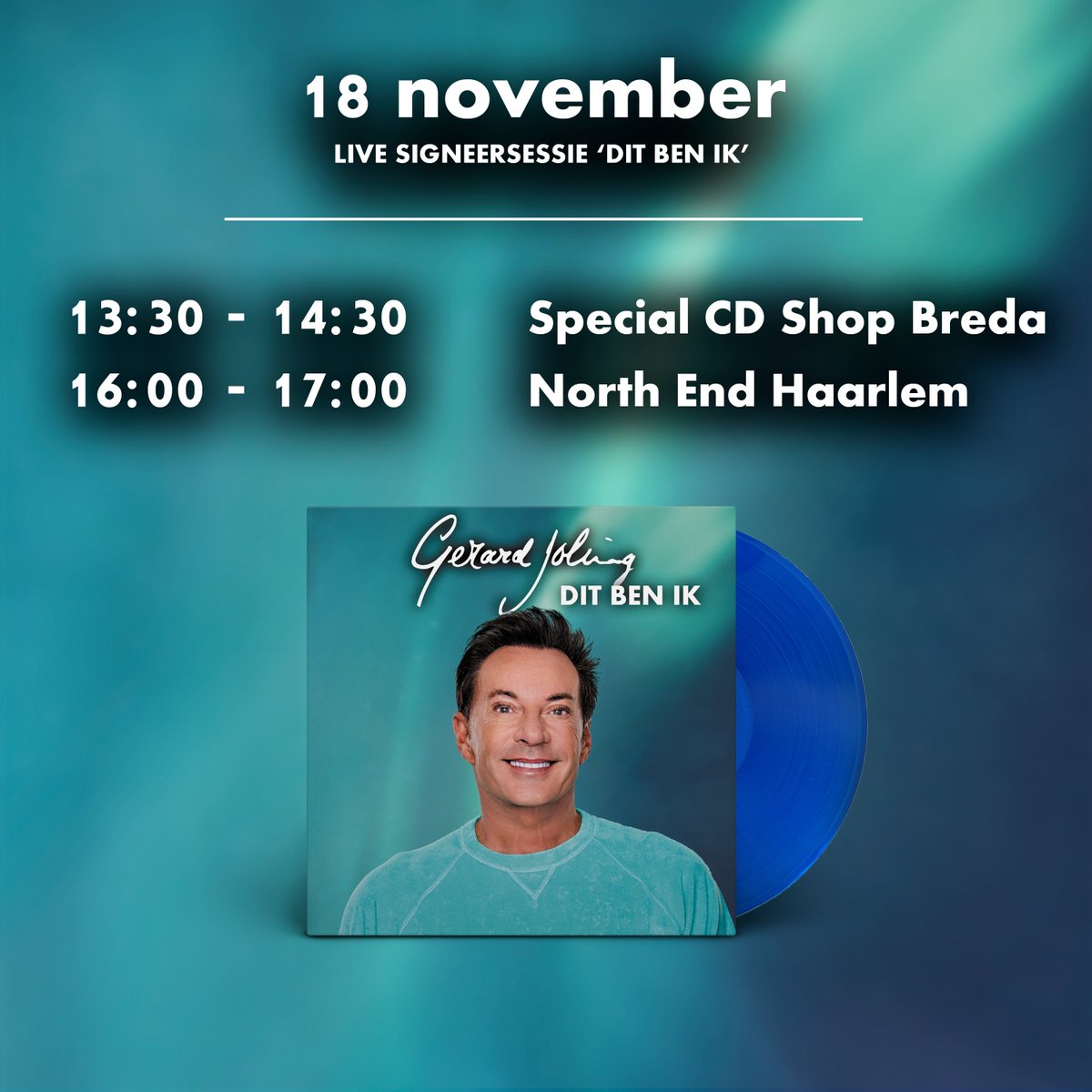 Kom je dit weekend gezellig langs in Breda of Haarlem?
Dan kun je mijn nieuwe album ‘Dit Ben Ik’ op LP of CD kopen en dan signeer ik hem ook gelijk voor je🤩!
#gerardjoling