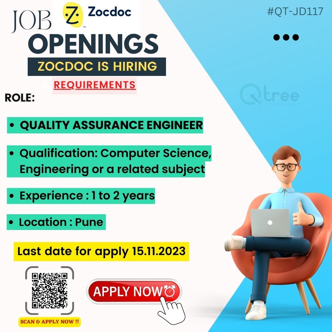 Qtreetech's tweet photo. Job Openings

Role: Quality Assurance Engineer 

Location: Pune

Apply Now!!!!

#placement #jobopertunity #job #etaps #qtreeplacement #qtreejob #hrinterview #hiringnow #hr #softwaredeveloper #jobopenings #javadeveloper #share #resume #python #softwaretesting #developer #CodeWithC https://t.co/rtfVe5hWFn