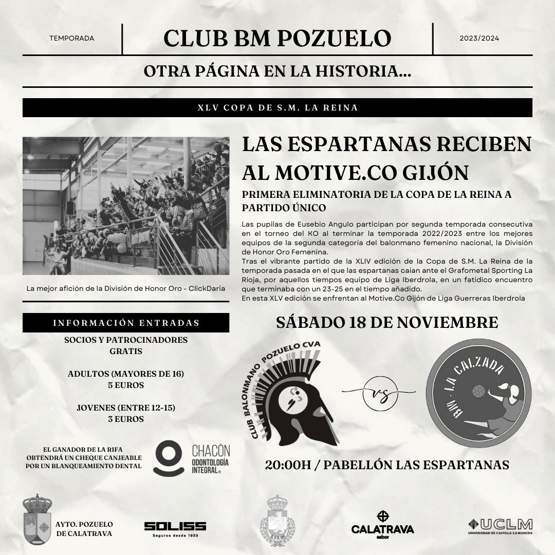 𝑵𝑼𝑬𝑺𝑻𝑹𝑨𝑺 𝑬𝑺𝑷𝑨𝑹𝑻𝑨𝑵𝑨𝑺 𝑬𝑺𝑪𝑹𝑰𝑩𝑬𝑵 𝑶𝑻𝑹𝑨 𝑷𝑨𝑮𝑰𝑵𝑨 𝑬𝑵 𝑳𝑨 𝑯𝑰𝑺𝑻𝑶𝑹𝑰𝑨 𝑫𝑬𝑳 𝑪𝑳𝑼𝑩

📆 El próximo sábado a las 20:00⏰ nuestras espartanas tienen una 𝗰𝗶𝘁𝗮 𝗵𝗶𝘀𝘁𝗼𝗿𝗶𝗰𝗮 con la competición del KO, la Copa de la Reina🏆👑