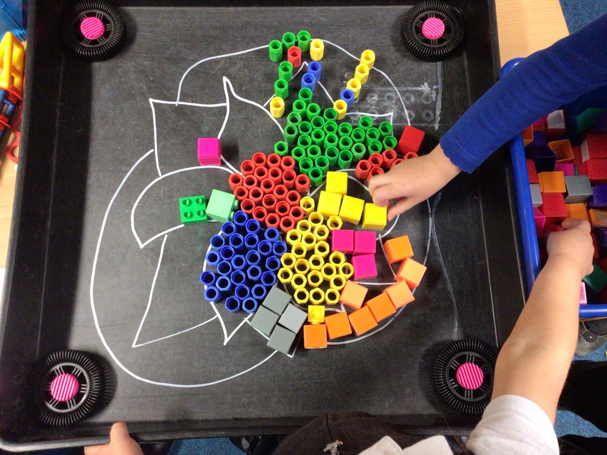 BPSEYFS's tweet image. The children found resources to make a colourful rangoli patterns