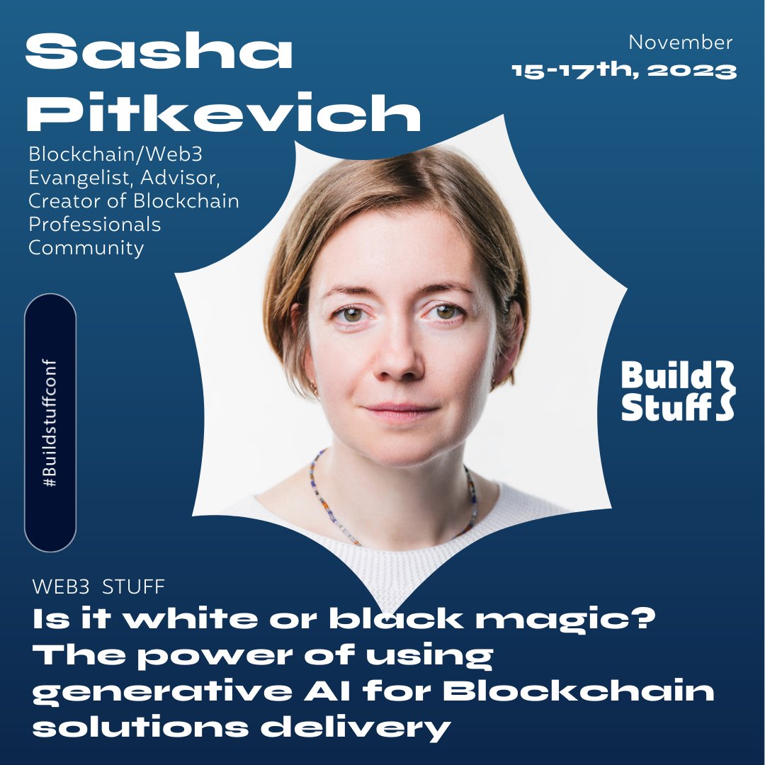 🌟 Special Giveaway🌟

Nov 15-17 our community leader Sasha Pitkevich will be taking the stage at @BuildStuffConf 

🎫 We're thrilled to offer 3 online tickets:  
✅ subscribe to @blockchainprofs  
📷 like and RT this tweet 

We will pick the winners randomly. Good luck! 🍀