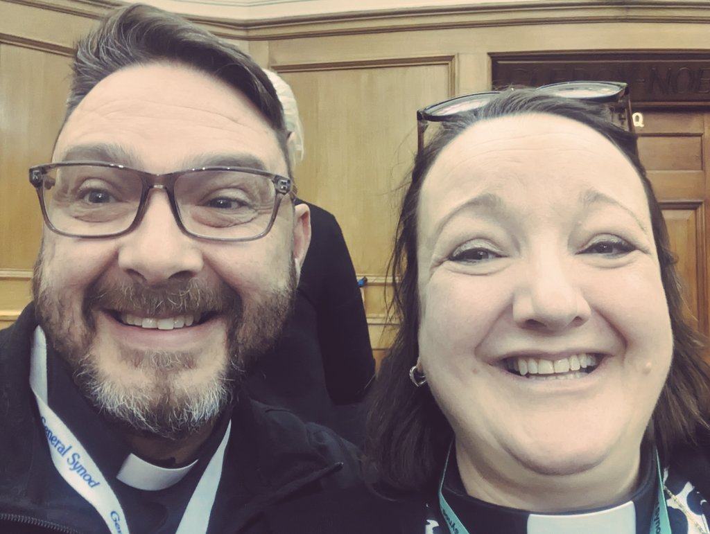 This is my friend and brother in Christ Paul. (We go all the way back to Dio Wakefield) We're both members of @synod. We don't agree with eachother about everything. We both love God. We are both glad today we are called to serve together in God's church. #synodphotobooth