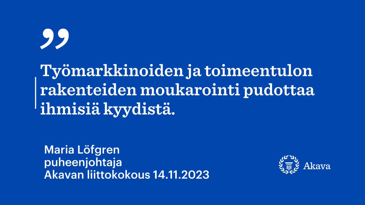 Kannan huolta siitä, että työmarkkinoiden ja toimeentulon rakenteiden moukarointi pudottaa ihmisiä kyydistä. Polarisaatio, kahtiajakautuminen, näyttää kasvavan. 

Luottamuksen ja yhteenkuuluvuuden murentuminen palvelee ihan muita kuin meitä suomalaisia.