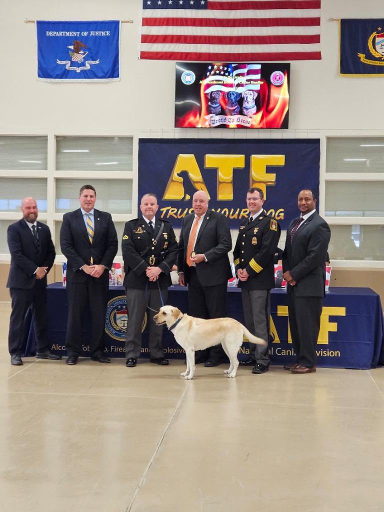 K9 "Blondie" graduated last Thursday and will join the <a href="/ATFBaltimore/">ATF Baltimore</a> based accelerant detection teams . 

Blondie was transferred to the OSFM  after two years with another agency. She will be one of only around 65 <a href="/ATF_NCETR/">ATF_NCETR</a> ATF ADC teams in the United States.