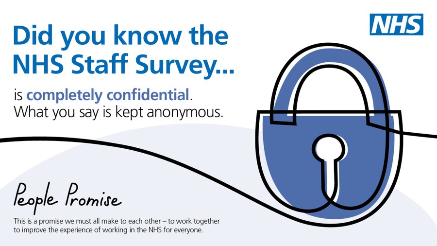 The NHS Staff Survey is anonymous. Every completed survey is treated confidentially and nothing you say can be traced back to you. So please take up the opportunity to take part when you get the invitation from your organisation. #OurNHSPeople #NSS2023