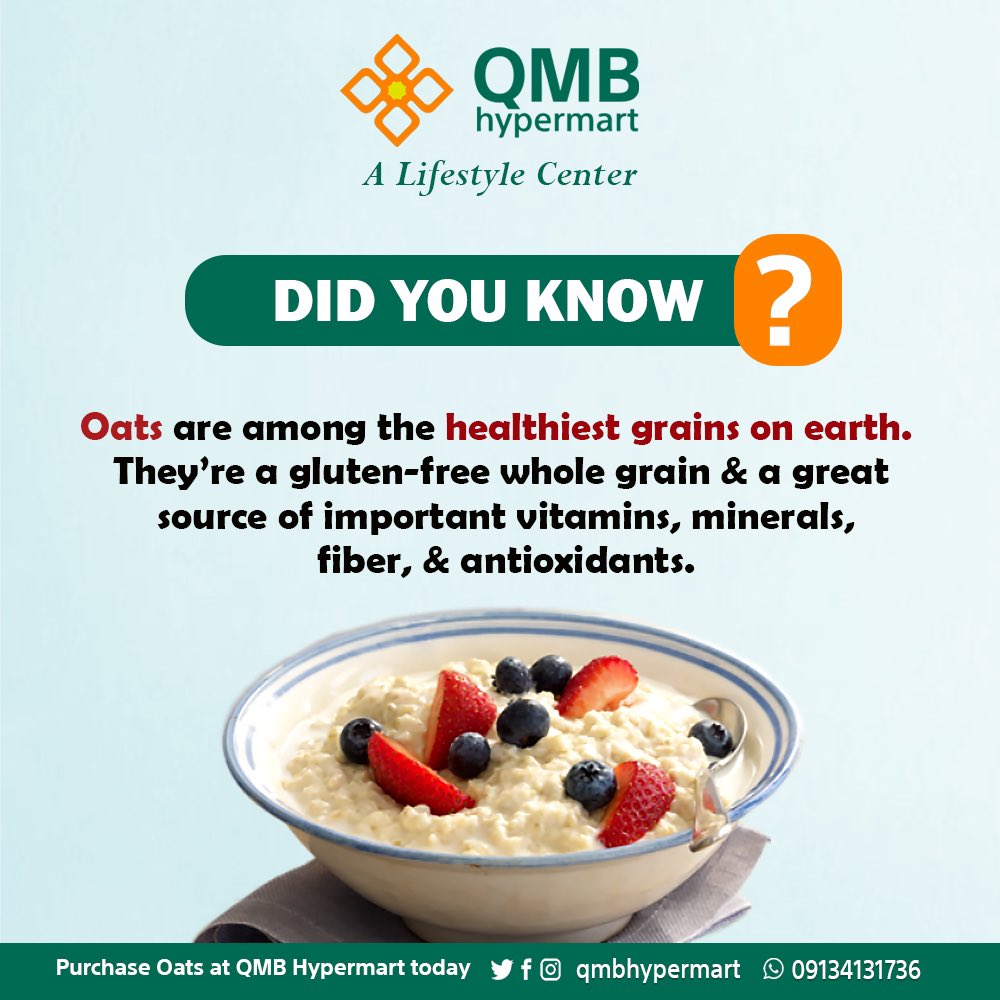 QMBHypermart's tweet photo. Oats are, in fact, among the most nutrient-dense foods you can eat. Visit QMB Hypermart today to purchase a variety of Oats at the best prices!

📍QMB Builders Mart Road, Lekki express way.

#qmbhypermart #oats #oatmeal #supermarket #lekkistores https://t.co/xEw68UmdC1