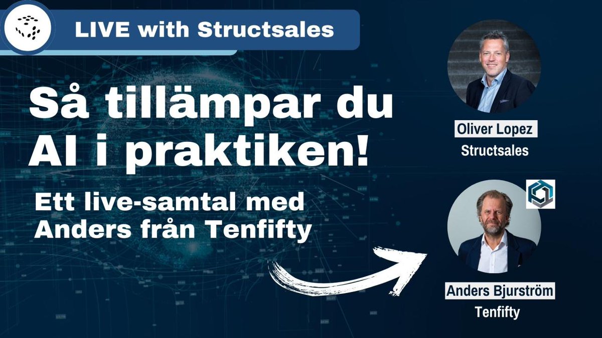 Ser fram emot att diskutera AI med Anders Bjurström från AI-bolaget Tenfifty imorgon kl.11 på LinkedIn LIVE! 🎬🤖 In och registrera dig👇🏻

hubs.ly/Q028Pbtr0