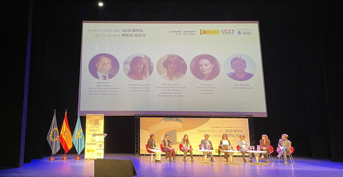 ElisaSeijo's tweet photo. Seguimos con la mesa de La Salud mental en niños y adolescentes. Con el Dr Arango @CALDirector , Dra Lázaro @luisalazaro, Dña María José Platero @unicef_es, Dña Lorda Roure y tres adolescentes que son las verdaderas protagonistas. @CentroNiemeyer @sanidadgob @SAsturPsiq https://t.co/gVdPha6oDs
