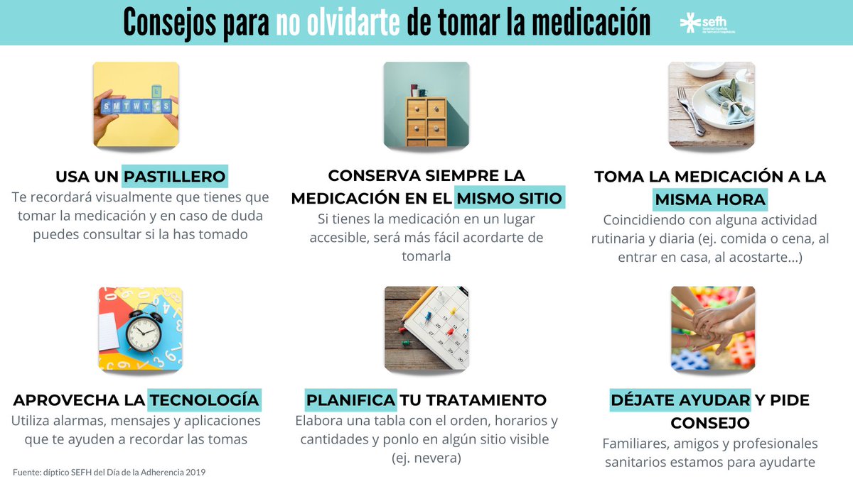 💊💉Hoy es el #DiaAdherencia2023 "Impulsa tu adherencia, Gana salud" 

Pacientes y profesionales sanitarios debemos trabajar JUNTOS para mejorar la adherencia, todos tenemos un papel protagonista 

Desde farmacia hospitalaria te acompañamos en tu proceso terapéutico <a href="/adhefarsefh/">AdhefarSefh</a>