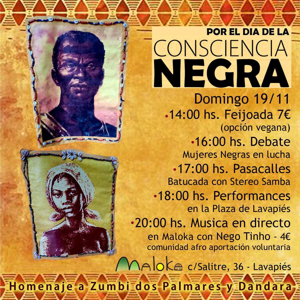 Acto por el Dia de la Consciência Negra en Brasil, en homenaje a Zumbi y Dandara, y a todo el pueblo negro que luchó una vez por la libertad, y hoy lucha por el fin del racismo. De esta manera, también luchamos contra toda forma de racismo en los días de hoy.