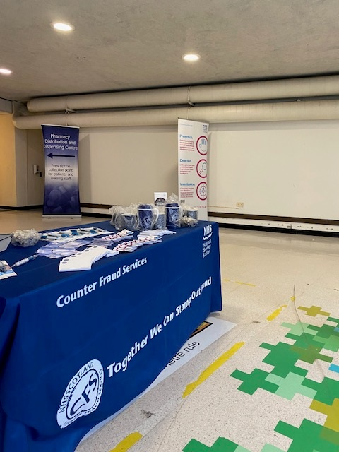 NHSSCFS's tweet photo. Let's talk #Fraud.  

We hope to see you at our banner stand today at @NHSTayside  for some lively chat! 

#CFSFraudWeek2023 #FraudWeek https://t.co/UhqlpQjXap