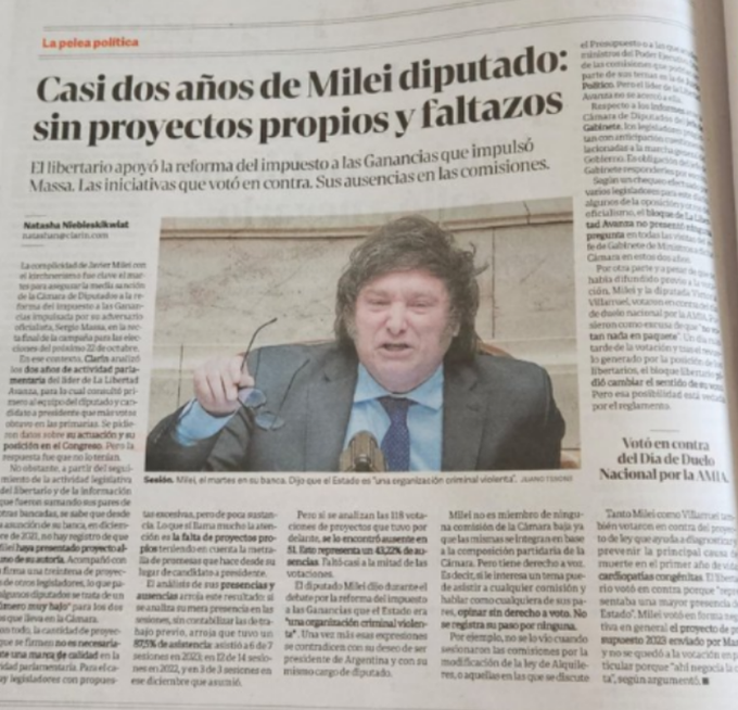SlovenijoLuka's tweet photo. Milei sigue comparando la Guerra de Malvinas con un partido de fútbol, repite lo q le dice su jefe Reposera. En el canal de Macri vuelve a decir las burradas, la orden es no corregirlo
Demostró q no sabe ni donde está parado. No está capacitado
#GanoMassa #SergioMassaPresidente https://t.co/PJWUmicynS