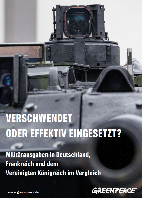 Bundeswehr - Greenpeace Studie sieht klever aus – ist sie aber nicht. Sorry - wir etwas länger greenpeace.de/publikationen/…