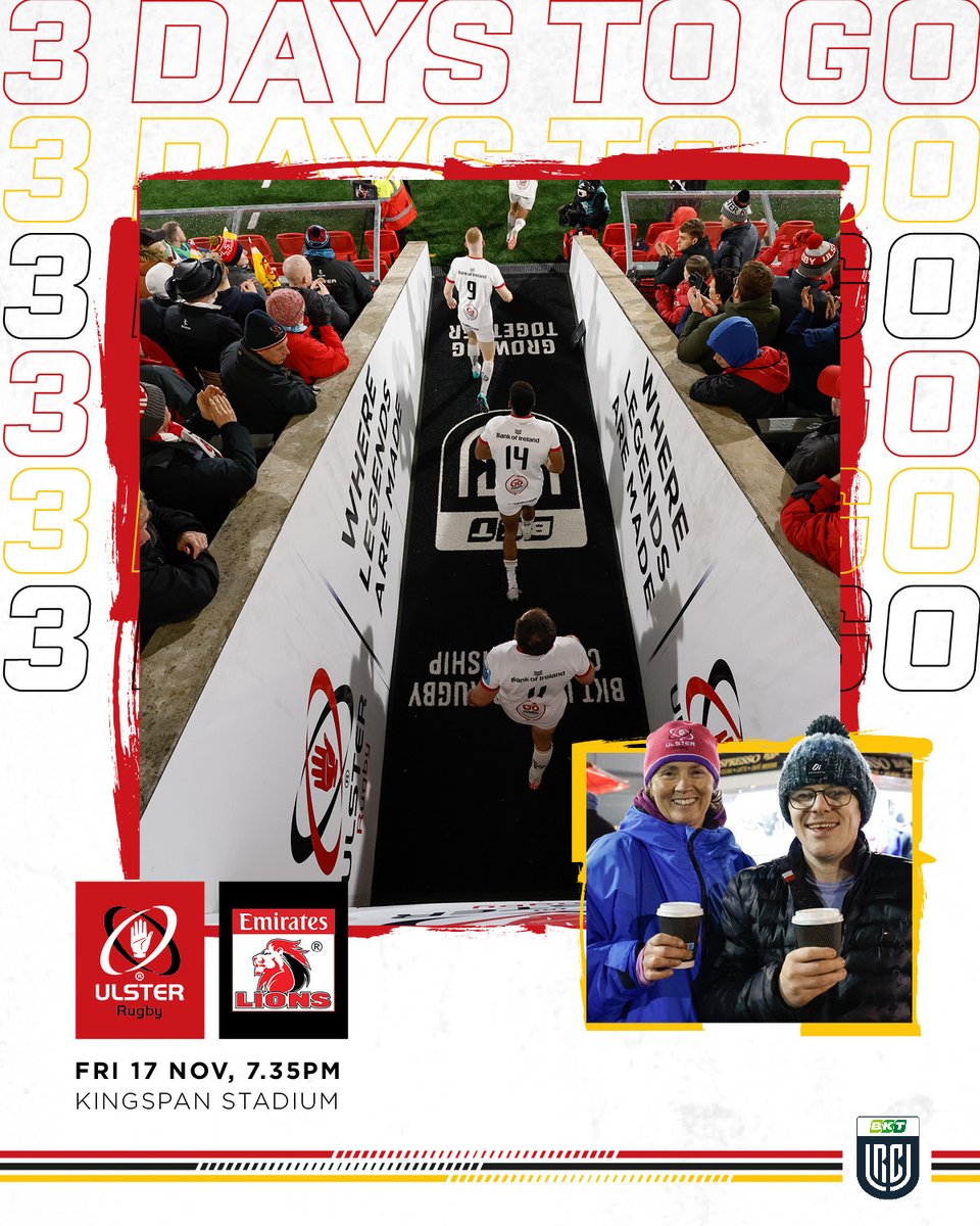 UlsterRugby's tweet image. Just three days to go to our next game at Kingspan Stadium 🙌

🆚 @LionsRugbyCo 
⏰ 7:35 pm

🎟️ bit.ly/40D7HQO