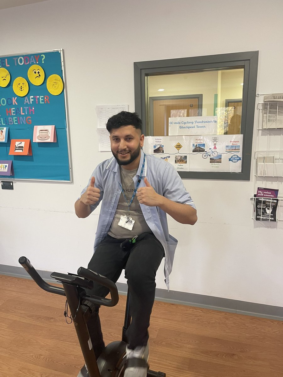 Our 60 mile cycle to Blackpool Tower is complete! Here is Saf who took us over the finish line 🏆🏅🚴‍♂️🗼 Up next is Lands End to John O Groats to be completed before the end of the month 🚴‍♂️ all monies raised to be donated to @MindCharity @PennineCareNHS @yazakhtar #teamsaxon