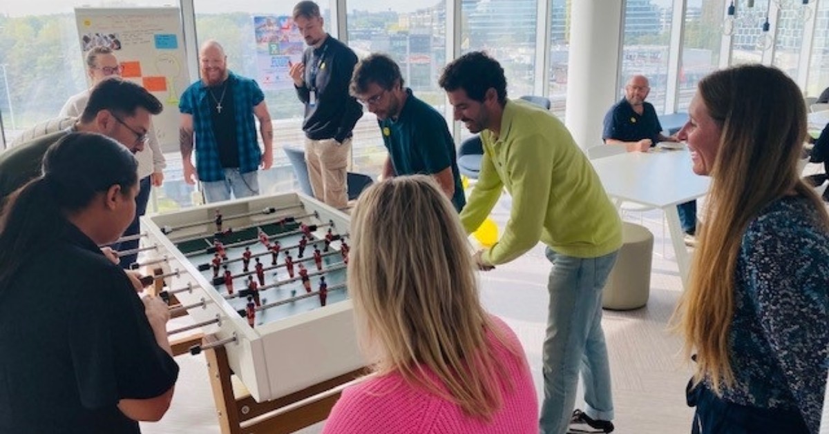 Hologic's tweet photo. Our team in Zaventem recently celebrated the International Week of Happiness at Work. Their activities promoted teamwork, better employee engagement and getting to know each other better. #WhyHologic #happinessatwork https://t.co/HajkfsXod2