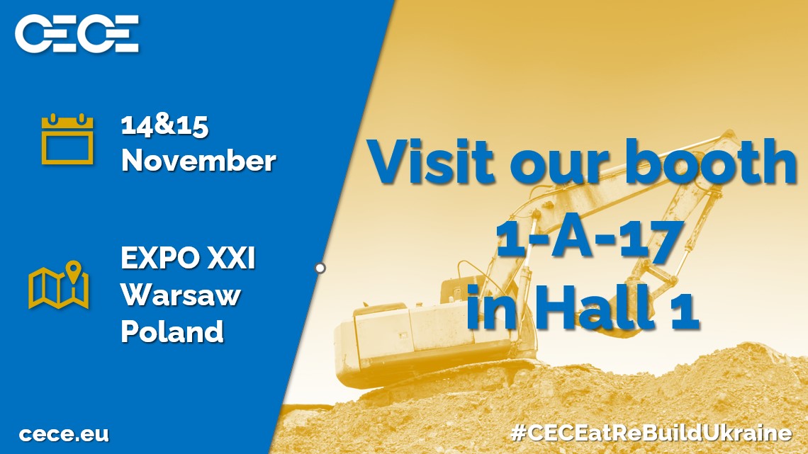 As the organization representing #construction equipment manufacturers in Europe, we are thrilled to be part of #ReBuildUkraine exhibition. ✨ As a crucial player in the 🇺🇦 #reconstruction efforts, we are glad to be part of this important event 🔧