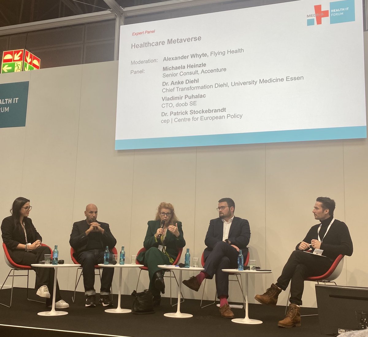 Amazing discussion with the specialist panel on Health Metavervse at #medica in Düsseldorf. Looking forward to developing our training package in VR soon! ⁦@HEIW_NHS⁩ ⁦<a href="/CwmTafMorgannwg/">Cwm Taf Morgannwg University Health Board</a>⁩ ⁦<a href="/CTMUHBspeech/">Speech Therapy</a>⁩ ⁦<a href="/BridgendCBC/">Bridgend CB Council</a>⁩