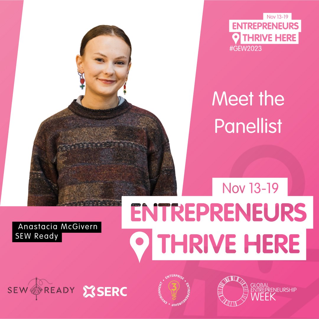 Meet our sixth and final panellist for our GEW Panel on the 15th November at 12pm- Anastacia McGivern💻To attend our live streamed event either online or in person, complete the sign up form today: forms.office.com/e/NfWWQNTX8a #GEW2023 #EntrpreneursThriveHere #BetterOffAtSERC