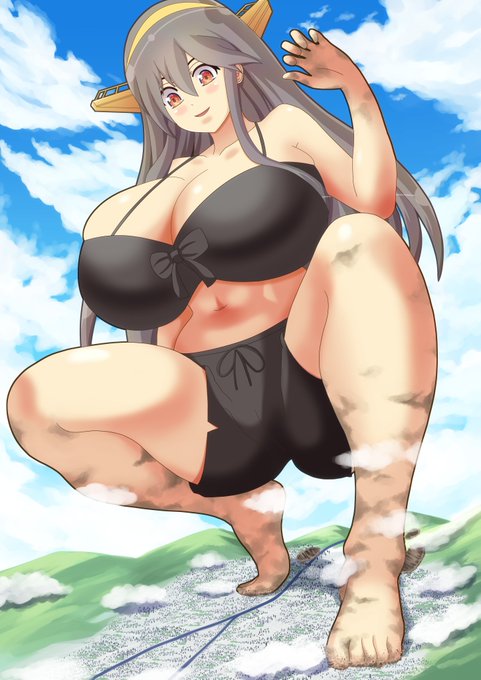 艦これの榛名(巨大娘)
圧倒的な巨体でこれから都市一帯を蹂躙するようです
#巨大娘 #giantess 